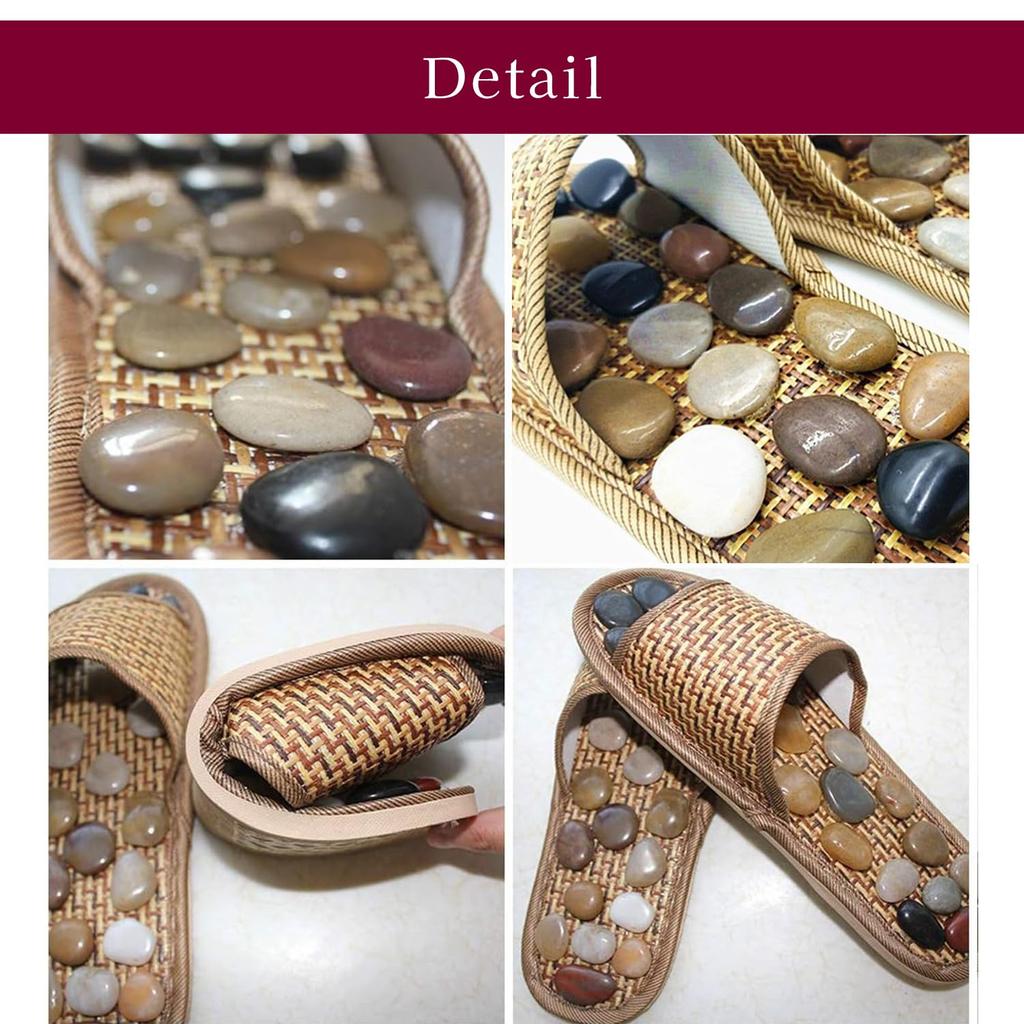 Рефлексология Здоровый Натуральный Тихий Ротанг Комнатные и Японские Обувь и Вес [ДИЗАЙН МЕНЬШИНСТВА] Тапочки, Сандалии, Камень, Легкий, Дизайн, Плетение,