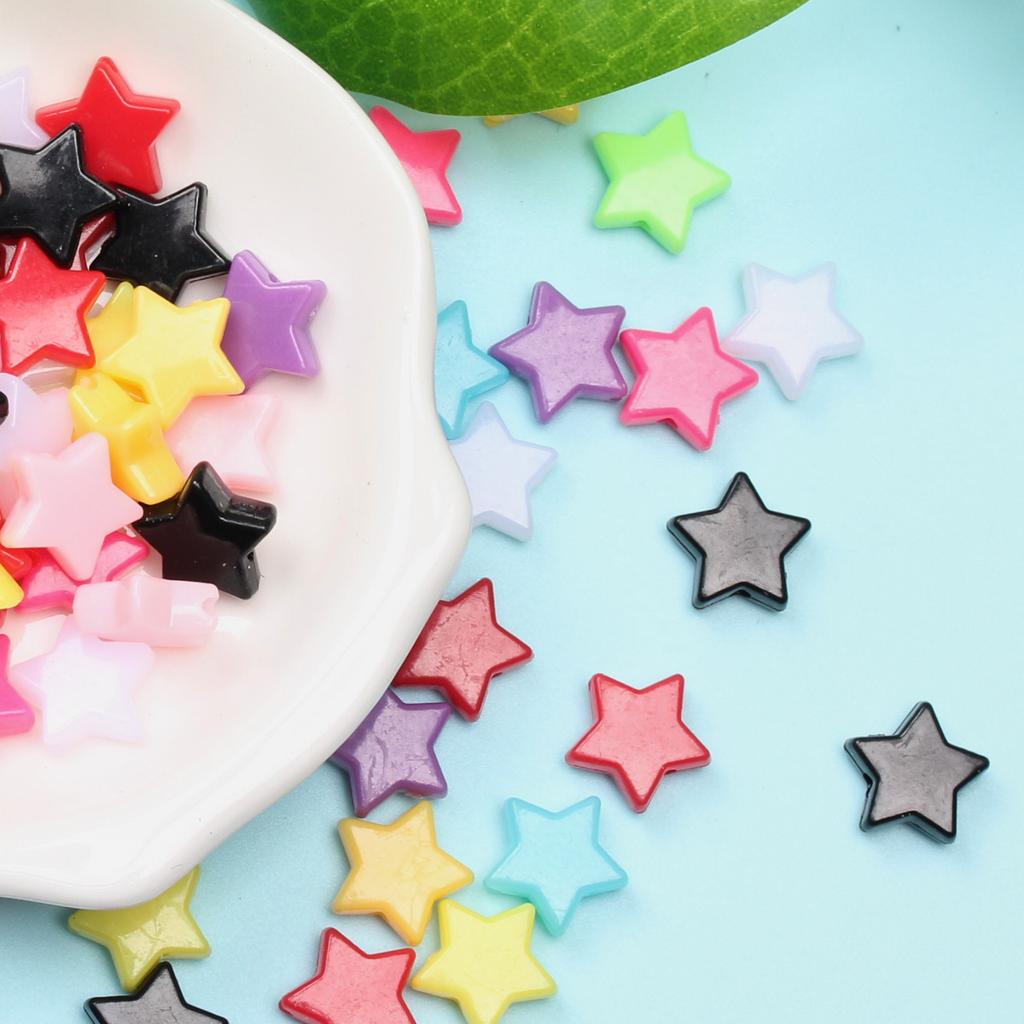 Креативный браслет ожерелье акриловые DIY разделительные бусины фурнитура для изготовления ювелирных изделий аксессуары в форме звезд свободные бусины подвески 150 шт. изготовленные 11 мм