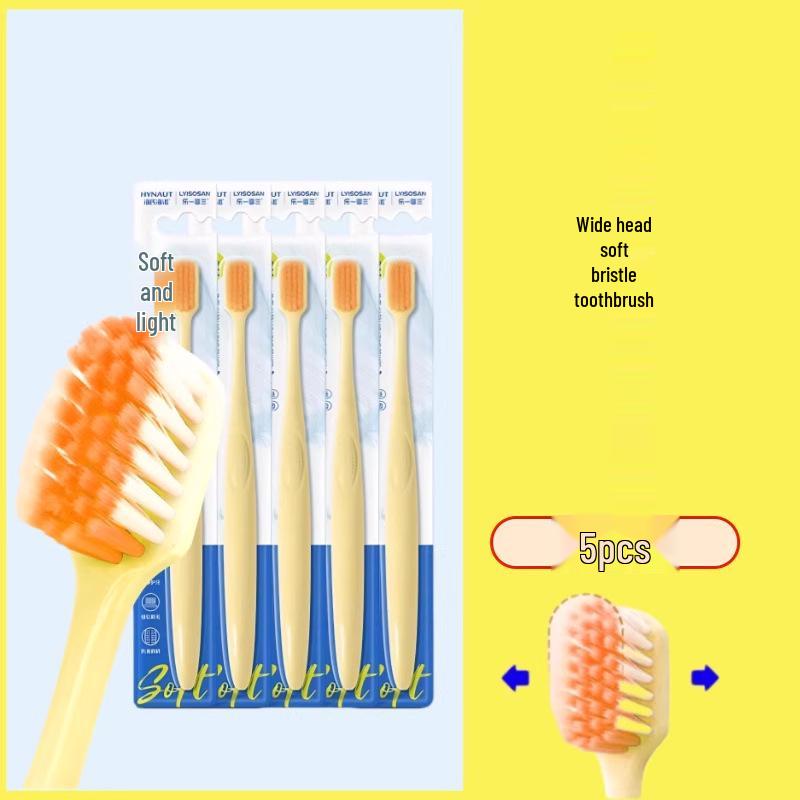 Haisihainuole Three-Row Adult Toothbrush: Soft, Comfortable Bristles, Non-Shedding Head, Ideal for Home Use.