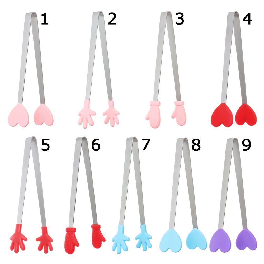 Kitchen Accessories Non-slip Handles BBQ Mini Creative Silicone Snack Food Tong