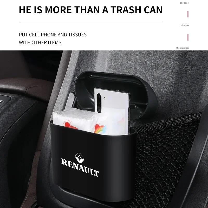 2026 Hot For Renault Interior Stickers For Renault koleos duster megane 2 logan clio Auto Interior Accessories Car Trash Can Car