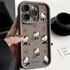 INS Pink Line Hello Kitty Phone Case For Iphone 17 16 Pro Max 17 Air 16e 15 14 13 12 11 Pro Max  14 15 16 Plus Anti-Knock Cover