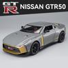 1/24 Niaasn GTR 50 Модель спортивного автомобиля из сплава Литые металлические модели Гоночный автомобиль Модель Звуковая и световая симуляция Коллекция Детская игрушка Подарок