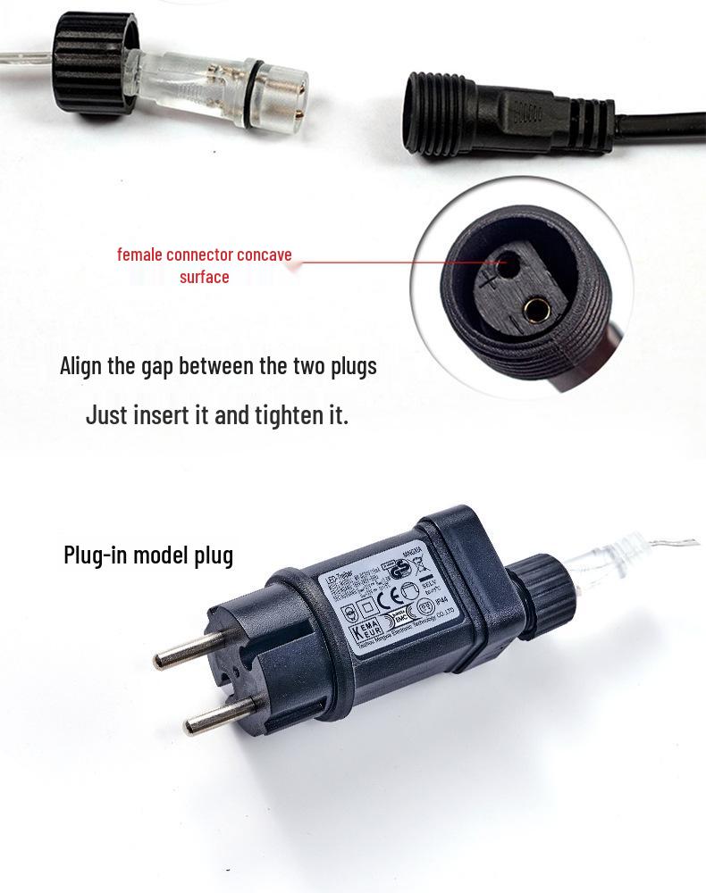 Солнечные гирлянды-водопады в виде пентаграмм для наружного украшения рождественской елки