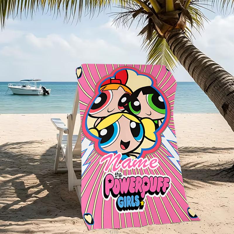 Customizable personalized beach towels The Powerpuff Girls themed designs.Suitable for the beach, yoga, sports;ideal as beach accessories