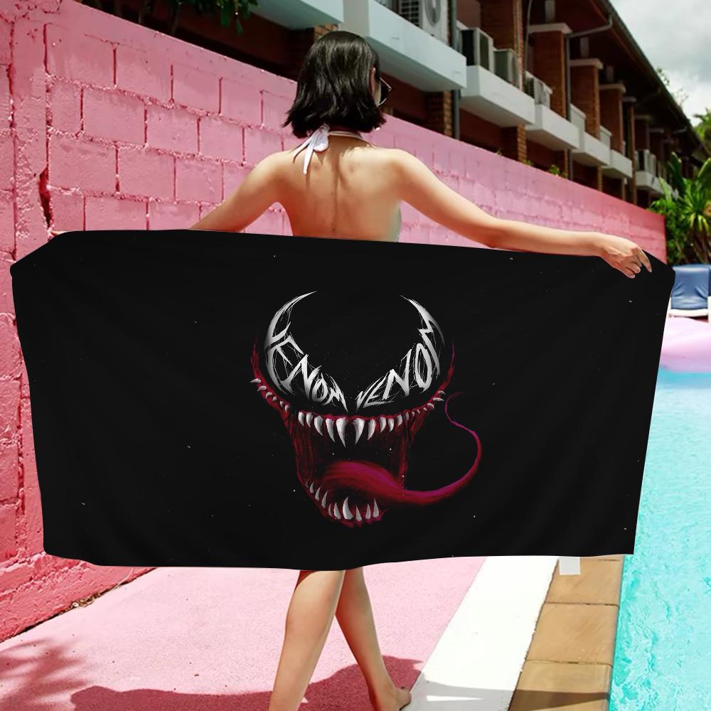 Пляжное полотенце из микрофибры Venom Впитывающее Быстросохнущее Мягкое Полотенце для Йоги, Плавания, Отдыха, Альпинизма