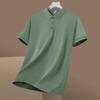 Мужская летняя рубашка-поло Ice Silk 2024 года – повседневная легкая роскошная футболка с коротким рукавом, однотонная, легкая спортивная футболка с лацканами