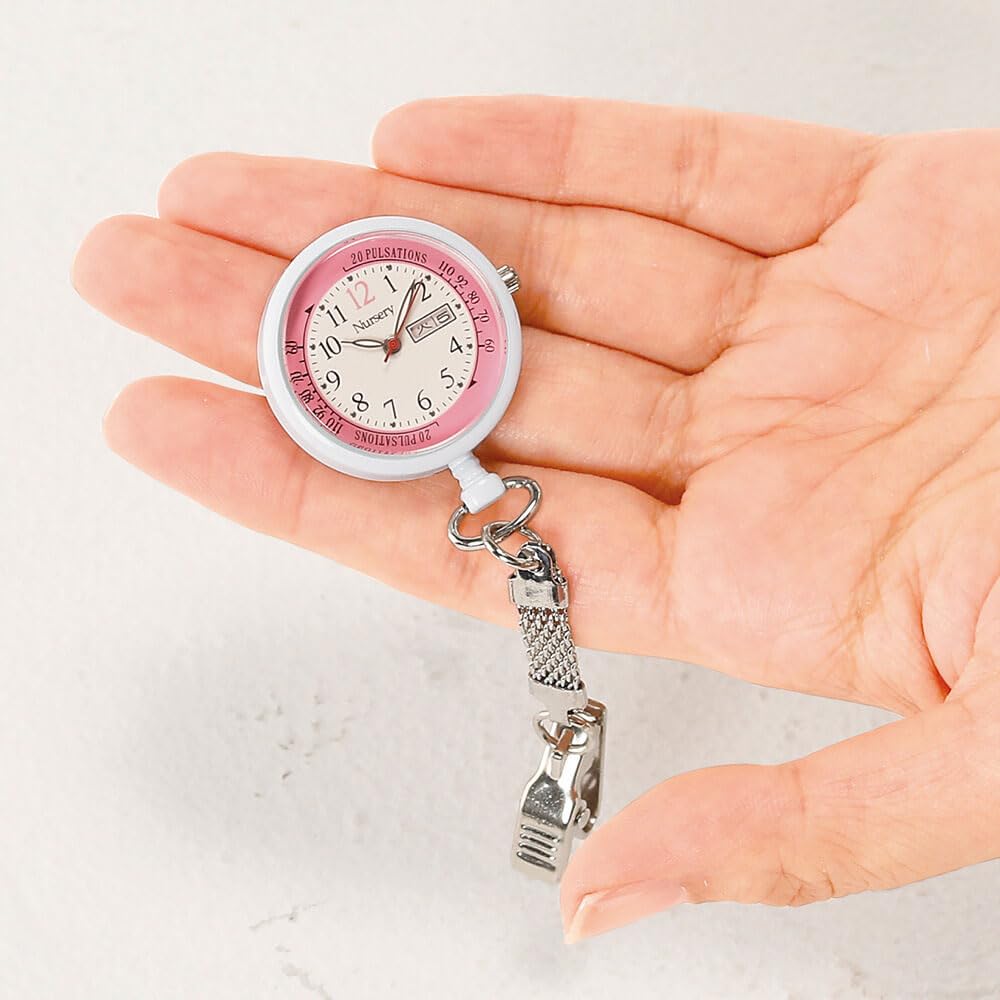 Карманные часы для медсестер на короткой цепочке с отображением даты и дня недели, перевернутый циферблат, пульсометр, люминесцентные, темно-синие, 1024268A, Аксессуары для медсестер