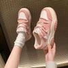 Платформенные белые женские туфли 2025 новые с увеличением роста универсальные повседневные кеды нишевые ретро контрастные спортивные туфли-хлебцы тренд