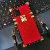 Квадратный кожаный ремешок из овчины для Samsung S23 S22 S21 Ultra S20 Fe A14 A54 Z флип 3 A13 A23 A33 A53 A12 A22 A32 A52 A51/iphone/TCN CAMON/Redmi