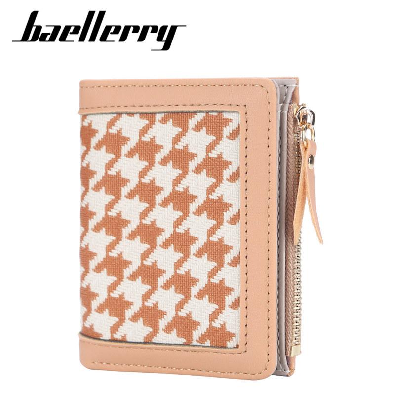 Baellerry Women Fashion Short Wallets Classic Design Bifold Wallet Zipper Hasp Card Holder Coin Purse