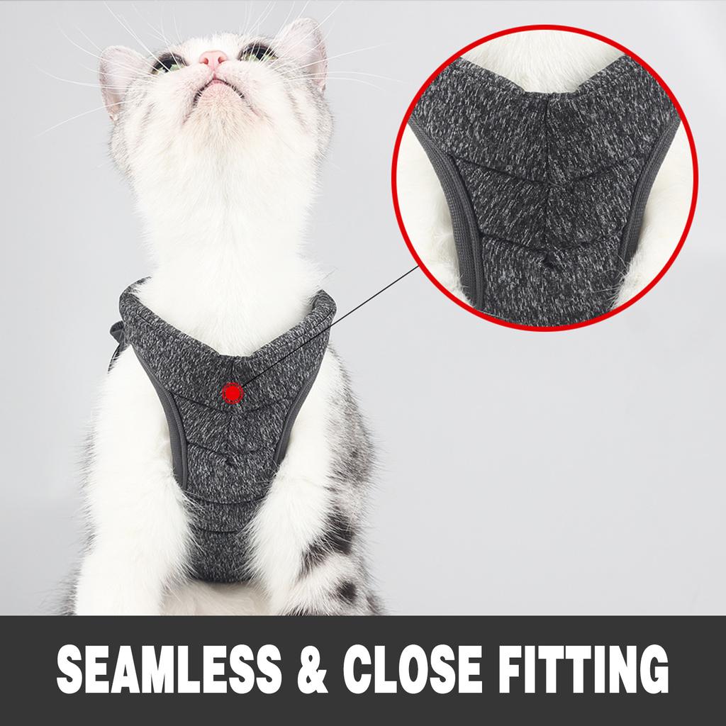 Cat Harness Leash Escape-proof Lightweight Breathable Adjustable Soft Dog Pet Vest