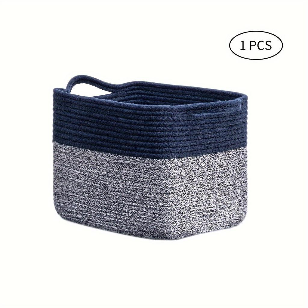 Корзина для хранения из плетеной хлопковой веревки большой вместимости для белья или игрушек