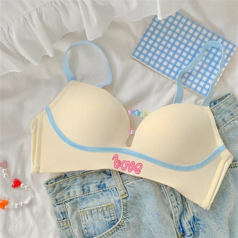 Color Dopamine~ Girls Traceless Bra Small Breasts Gather and Show Large No Steel Rim Pure Desire Sexy Underwear Women's Suit
