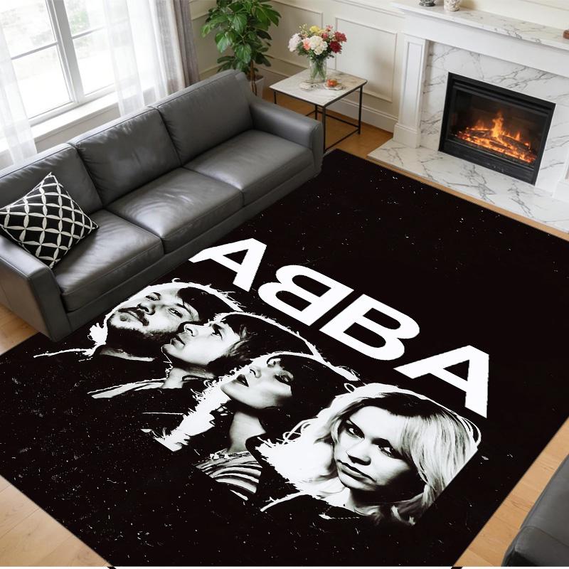 ABBA Print Crystal Velvet Plush Rug Anti?Slip Wear?Resistant Floor Carpet For Indoor Household Home Decoration