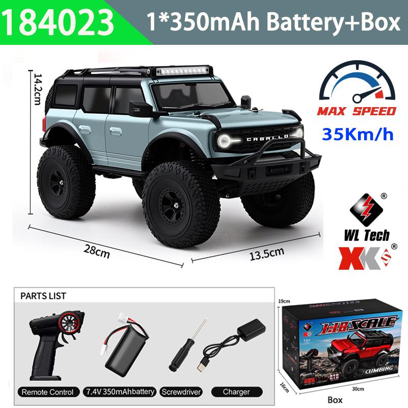 ndzsh1 Wltoys 4WD Climbing RC Car With Full-Scale Controller LED Differential and Cruise Control Outdoor Remote Control Racing Vehicle