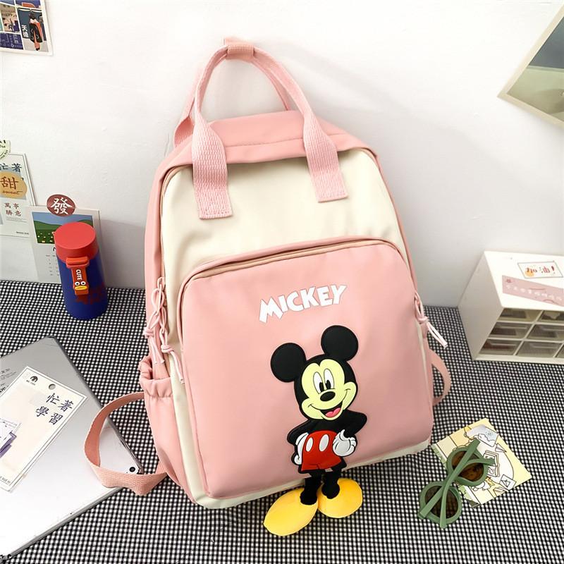 Disney Mickey Design Color Blocked Children Backpack For Kindergarten And Elementary Kids