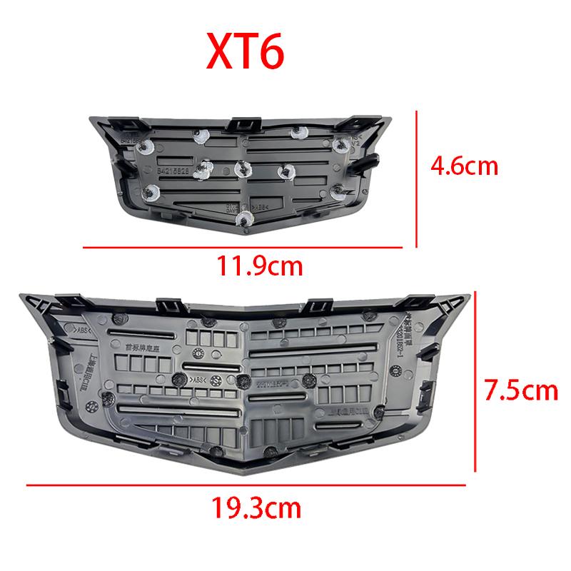 2Pcs 19.3x7.5cm 11.9x4.6cm Car Front Rear Emblem Logo Stickersfor Cadillac XT6 Center Trunk Badge Auto Accessories
