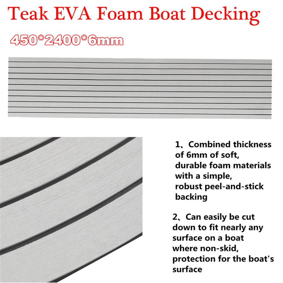 17.7"x94.5" EVA Teak Marine Decking 0.24" Self-Adhesive
