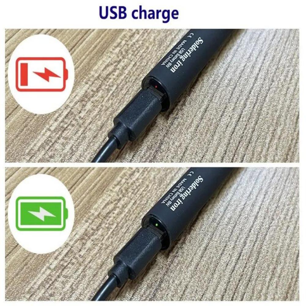 1 шт. Портативный USB беспроводной паяльник-ручка 5 В 8 Вт с электропитанием, 3 наконечника, перезаряжаемый, с регулировкой температуры