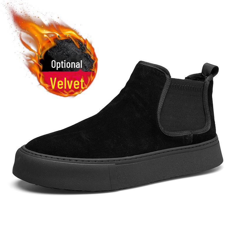 Men's Winter High-Top Velvet-Lined Martin Boots - Thick Sole Cotton Shoes