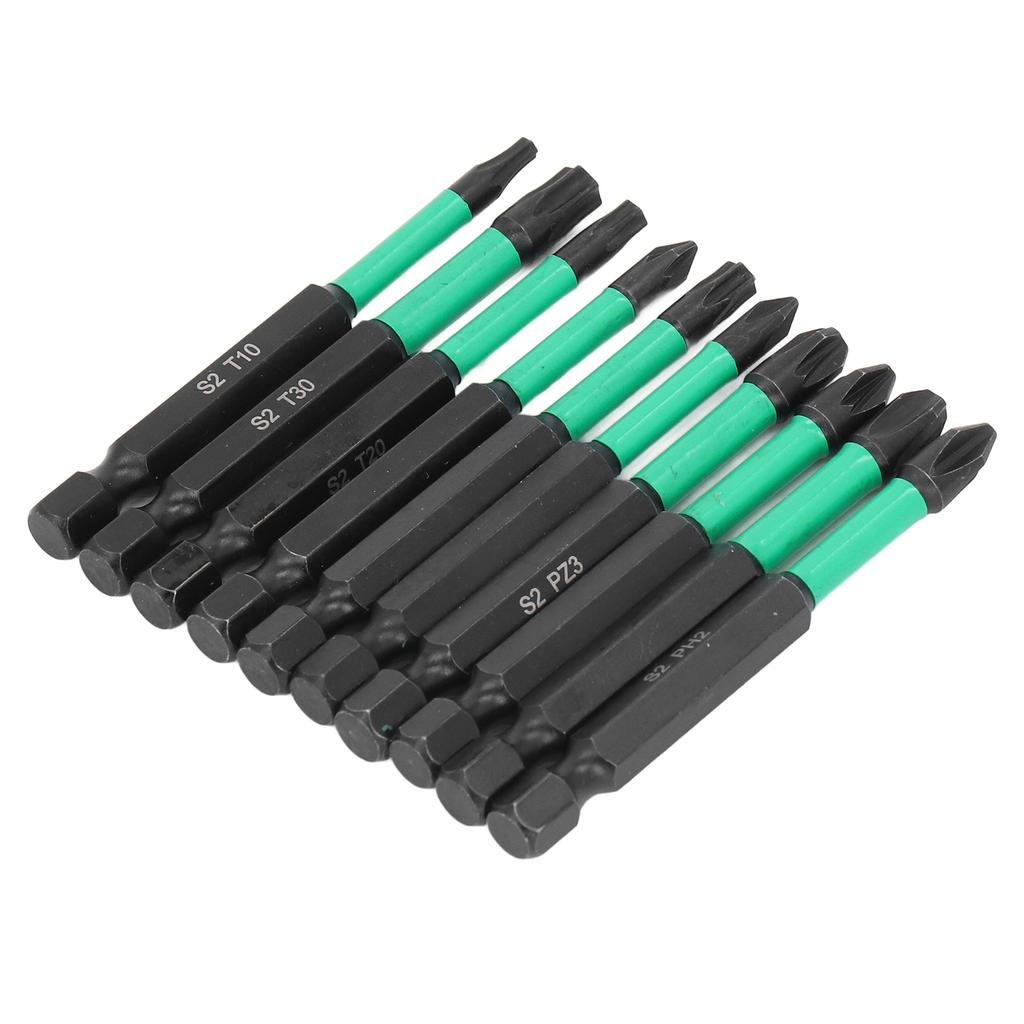 Набор магнитных бит для отвертки 10 шт. Крестообразные Звездообразные Нескользящие Высокая Твердость Мощное Сверление Ударная Дрель