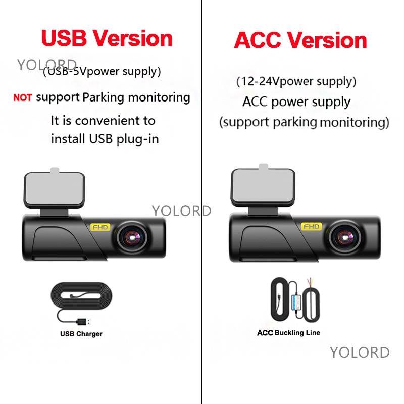WiFi Car Dash Cam 1080P FHD Driving Video Recorder USB Car DVR Camera Loop Recording ACC 24Hour Parking Monitoring