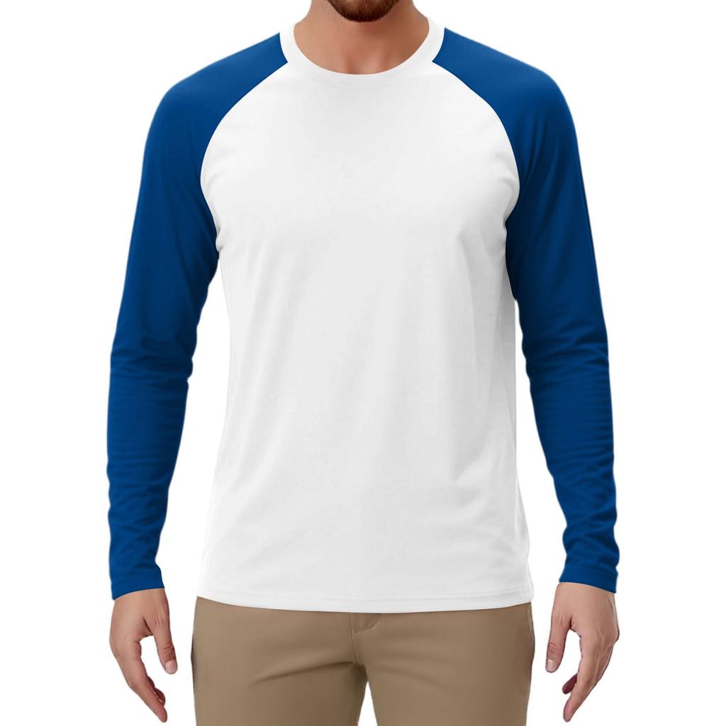 Мужской спортивный топ с длинным рукавом реглан контрастного цвета