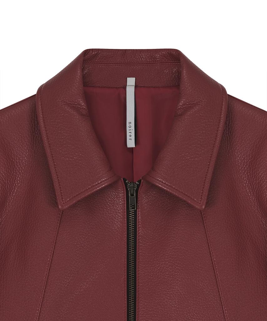 Noirer Goat Shrunken Leather Jacket (Red)