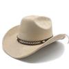 Suede Jazz Top Hat Women'S Brim Suede One-Word Top Men'S Ladies Cowboy Hat Felt Hat