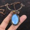 Ожерелье Owyhee с синим опалом, ювелирные изделия из медной проволоки, регулируемое ожерелье ручной работы, ювелирные изделия из натуральных драгоценных камней для подарка, ожерелье из медной проволоки