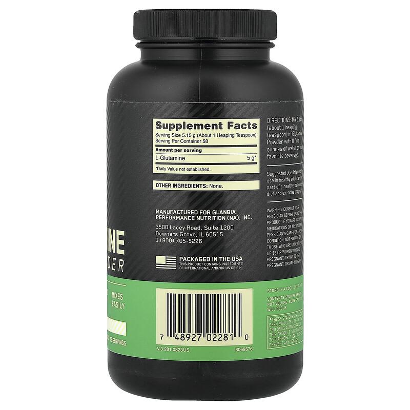 Glutamine Powder, Unflavored, 10.58 oz (300 g)