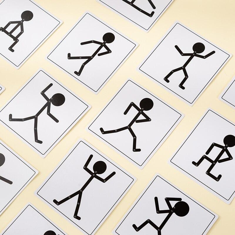 Kids Educational Wooden Stick Men Puzzle Game Kids Hand Skill Fine Motor Training Assemble Toys for Baby Imagination