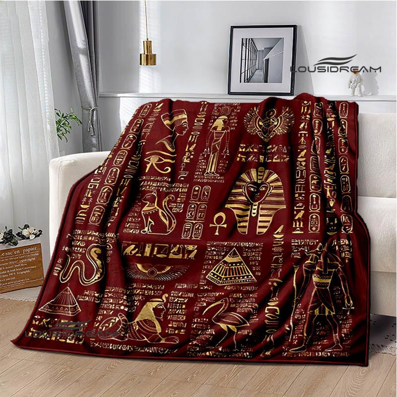 Egyptian pictograph symbol printed blanket Picnic blanket Warm Flannel blankets Home bed linings blankets for beds Birthday Gift