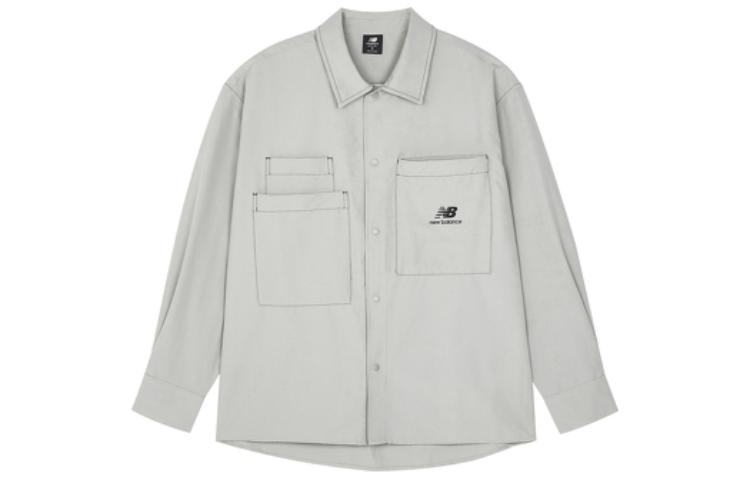 New Balance Куртки Мужские Серые Лацканы Умеренные Рабочая одежда AMJ23303-NTP