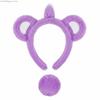 Animal Ear Plush Animal Headband Soft Fuzzy Texture Cartoon Hair Hoop  Makeup Application