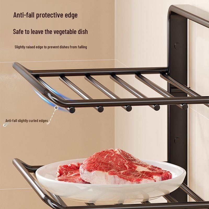 2026 Kitchen Suction Cup Multi-layer Folding Wall-Mounted Storage Rack