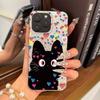 Акриловая задняя панель TPU бампер для iphone XS Max 16 Plus 15 17 Pro XR 13 12 Air 11 14 18 Pro Max Черный Кот и Сердца hone Чехол Ударопрочная Крышка