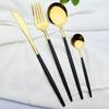 4Pcs Western Colorful Dinnerware Set Stainless Steel Cutlery Dinner Set Knife Fork Coffee Spoon Silverware Kitchen Tableware Set