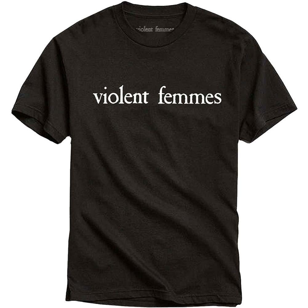 Men's Violent Femmes White Vintage Logo Slim Fit T-shirt X-Large Black