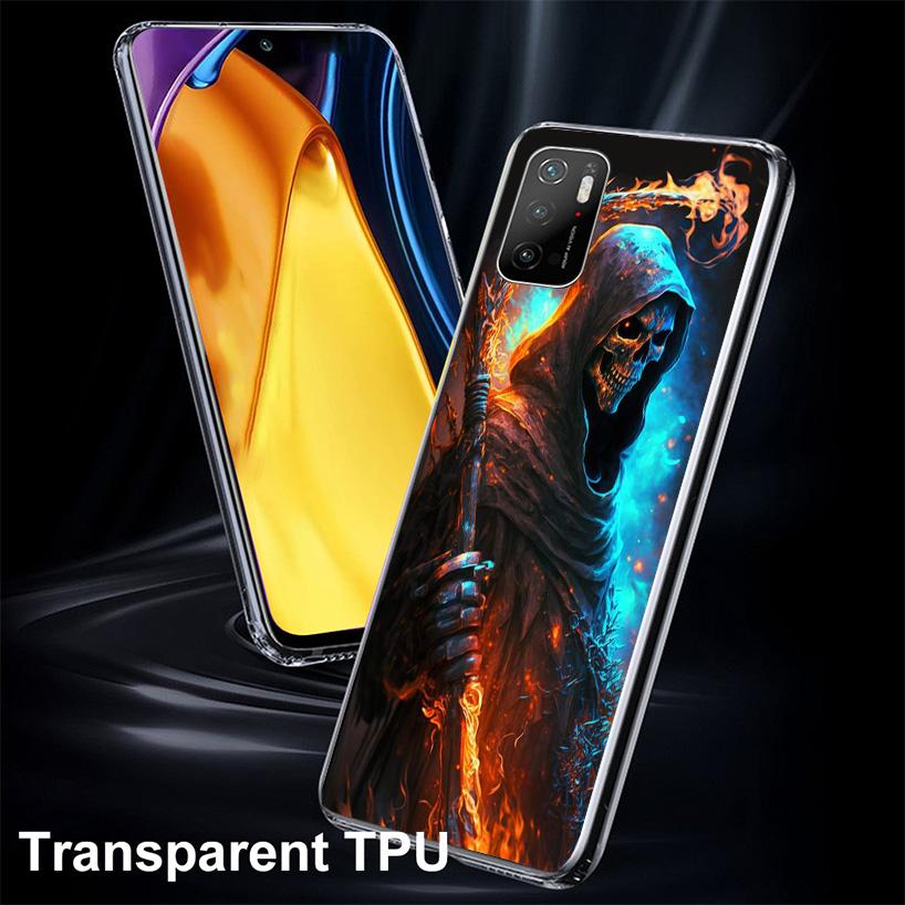 Reaper Skull Skeleton Gun Cover Phone Case For Xiaomi Poco F7 Ultra X7 X6 X5 Pro M7 Redmi 15C 15 13C 13 12C 12 10C 10 9A 9C 9T 9