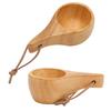 Rubberwood Wooden Drinking Cup 30ml/1oz Capacity Portable Wood Mug Wooden Coffee Cup  Parties