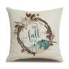 Thanksgiving Linen Pillowcase Autumn Pumpkin Print Pillow Cushion Cover