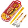 Children's Cutlery Set, Bento Box, Chopsticks, Spoon, Fork, Made In Japan, Sliding Cutlery, Name Sticker Included, Antibacterial, Trio Set, Bur