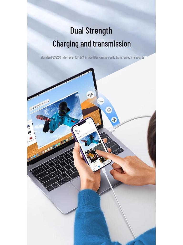 Кабель Biyazi 20W PD для быстрой зарядки Type-C на Lightning, 1,2 м