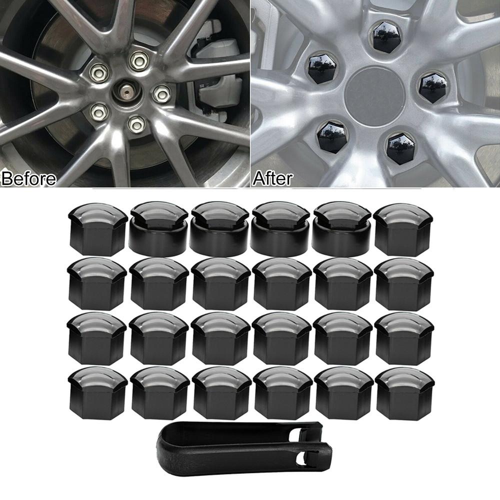 Колпачок гайки колеса колеса 17MM 24X Черный пластиковый колпачок гайки
