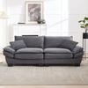 A modern, simple double sofa with a feather bed, for which one cushion is enough, is cozy, but spacious in living room/bedroom/office, Dark Grey