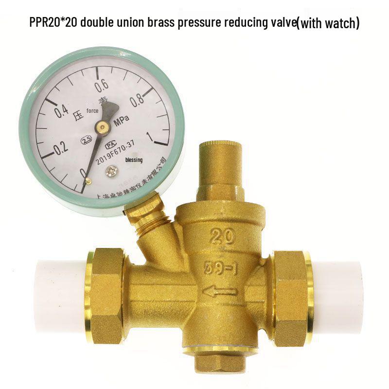 DN15 Регулируемый 4-точечный бытовой редукционный клапан давления воды для нагревателей и очистителей, диапазон давления 65-25