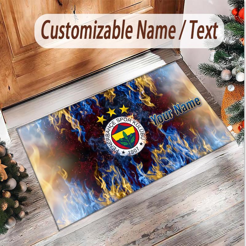 Personalized Crystal Velvet Carpet Fenerbahçe FC Pattern Non Slip Floor Rug