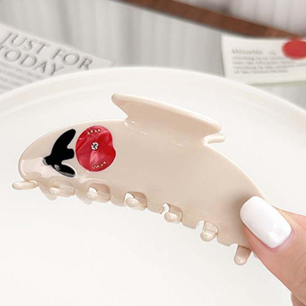Barrette Rose Flower Hair Claw Hairpin Back Head Hair Grab Acetic Acid Shark Clip Streetwear
